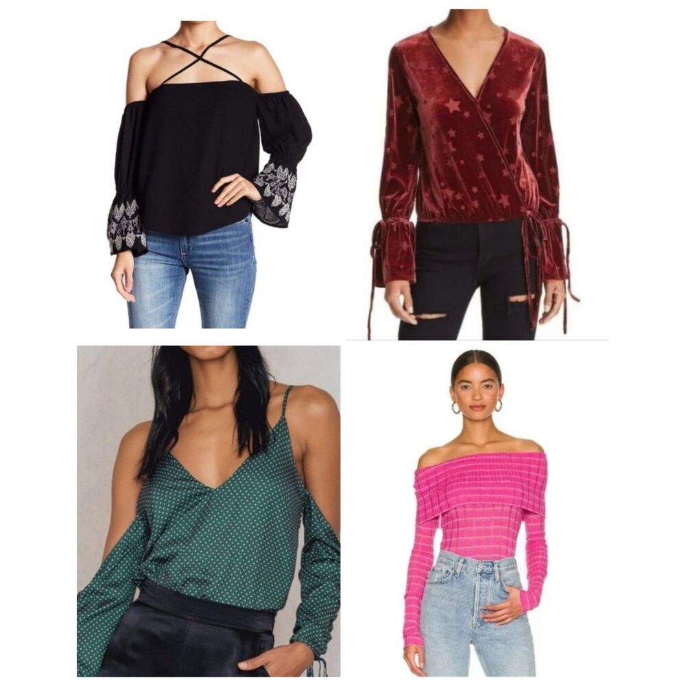 NWT 4 Piece Lot Long Sleeve Tops Free People Vintage Havana Banjara MP|C -Large
